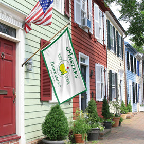 Close-up of edge stitching on Generic Masters Flag Golf banner for durability.