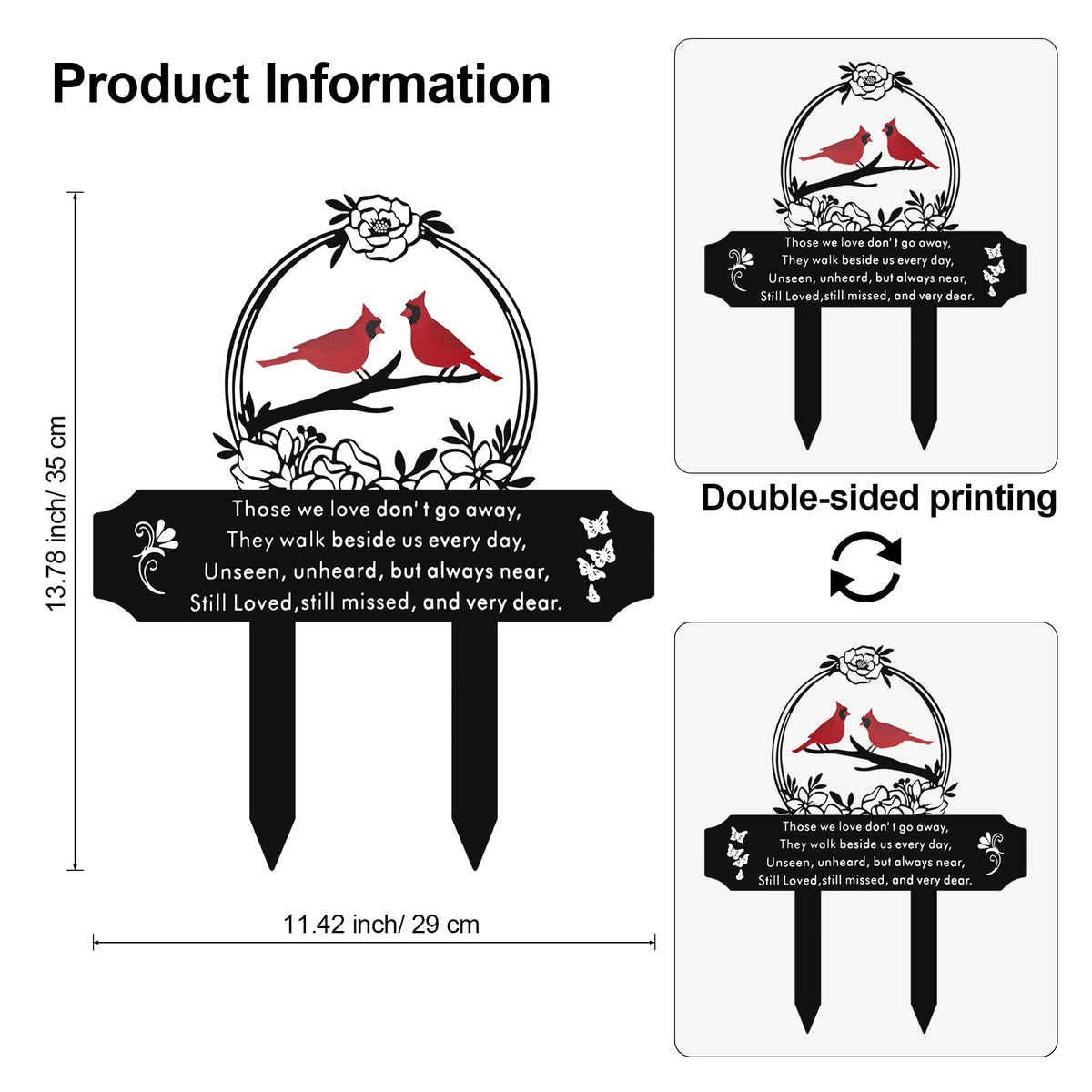 Generic Metal Grave Marker Cardinal highlights a durable, weather-resistant outdoor memorial.