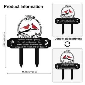 Generic Metal Grave Marker Cardinal highlights a durable, weather-resistant outdoor memorial.