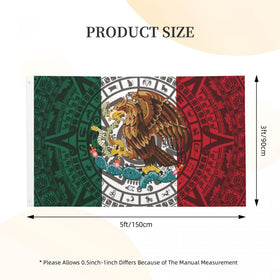 Generic Mexican Flag 3x5ft double-stitched edge detail for durability