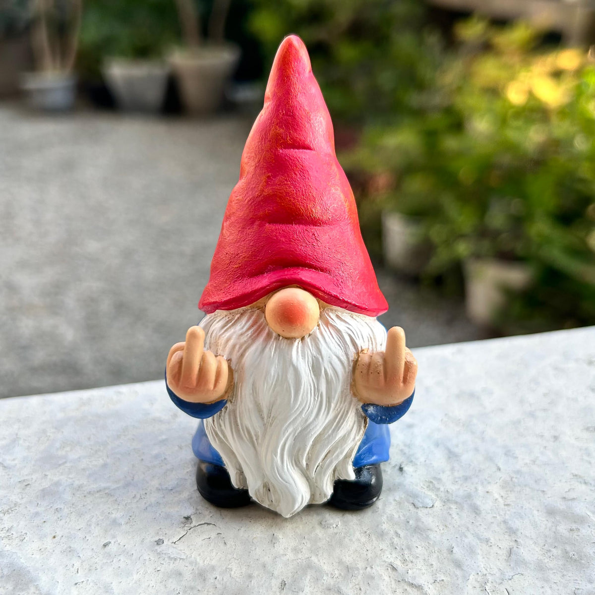 Generic Middle Finger Gnome 3.5in adds cheeky humor to your yard decor.