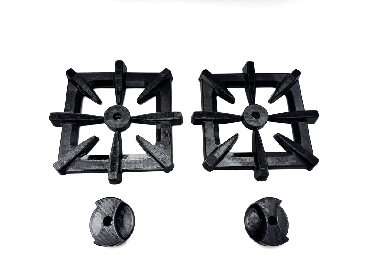 Generic Mud Kitchen Grill Burner close-up highlighting durable PETG for outdoor play.