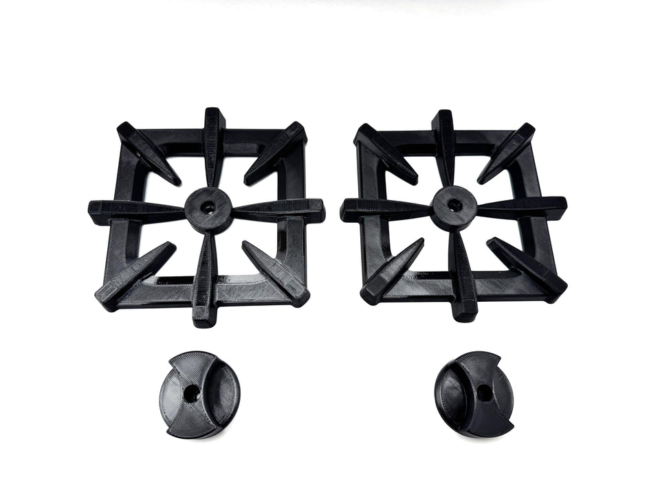 Generic Mud Kitchen Grill Burner close-up highlighting durable PETG for outdoor play.