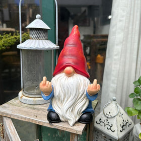 Generic naughty gnome garden decor front view adds cheeky outdoor whimsy.