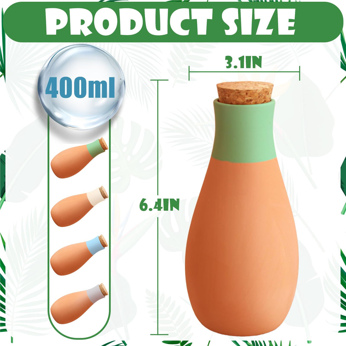 Generic olla self-watering globes in soil deliver water directly to plant roots.