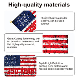 Generic outdoor patriotic flags for welcome lawn displays