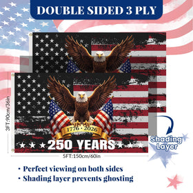 Generic patriotic flag designed for parades and outdoor events.