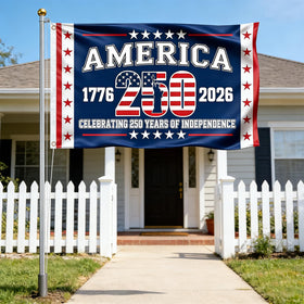 Generic patriotic flag ideal for garden or porch display during celebrations.