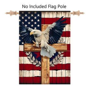 Generic flag shows eagle on both sides for visible yard appeal.