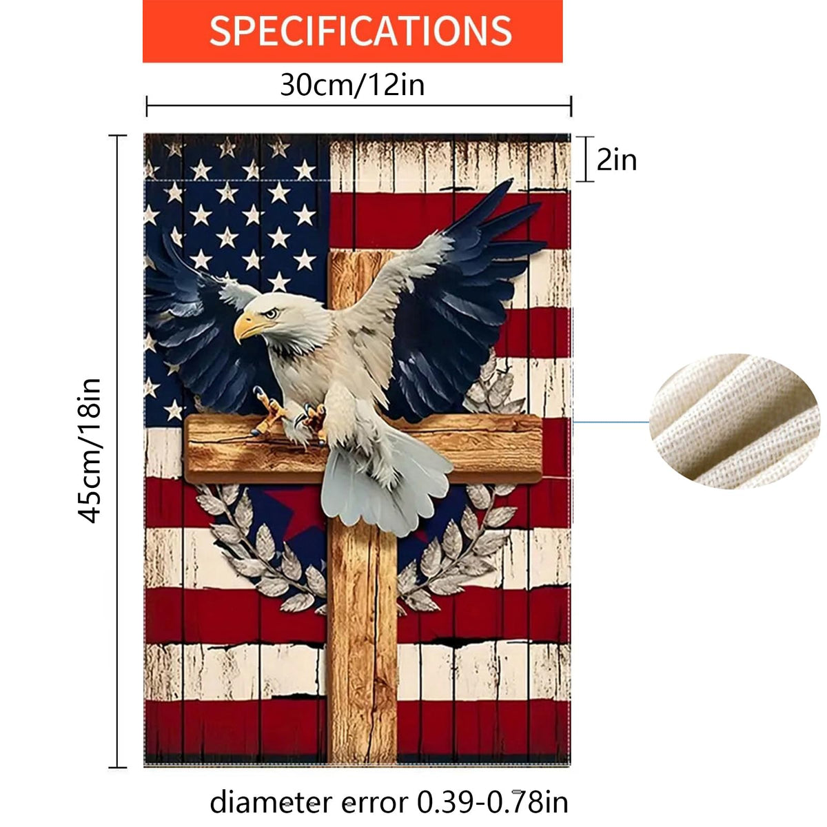 Generic garden flag fabric close-up showing weather-resistant material.