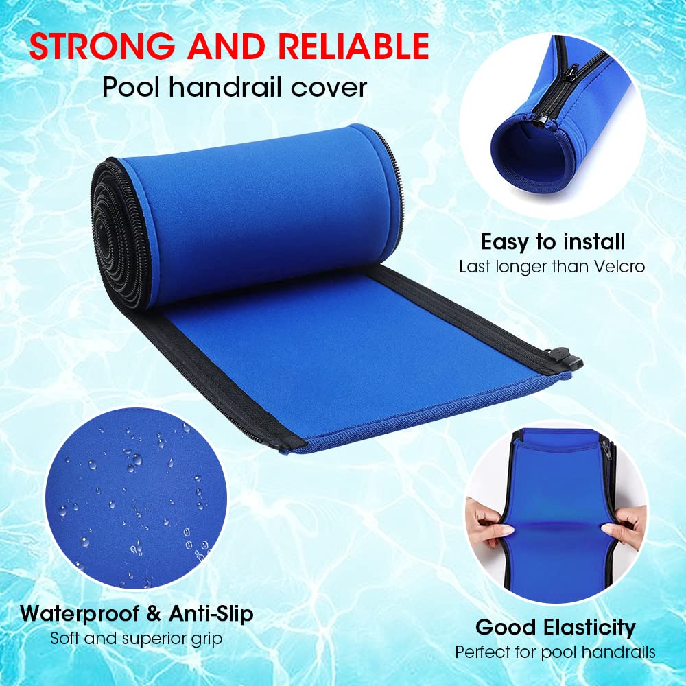 Generic pool handrail cover reduces heat on hands during sun exposure.