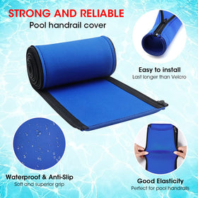 Generic pool handrail cover reduces heat on hands during sun exposure.