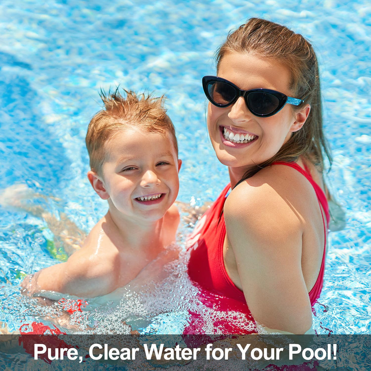 Generic R0693900 salt cell in-pool scene illustrates consistent chlorine generation for 35k-gallon pools.