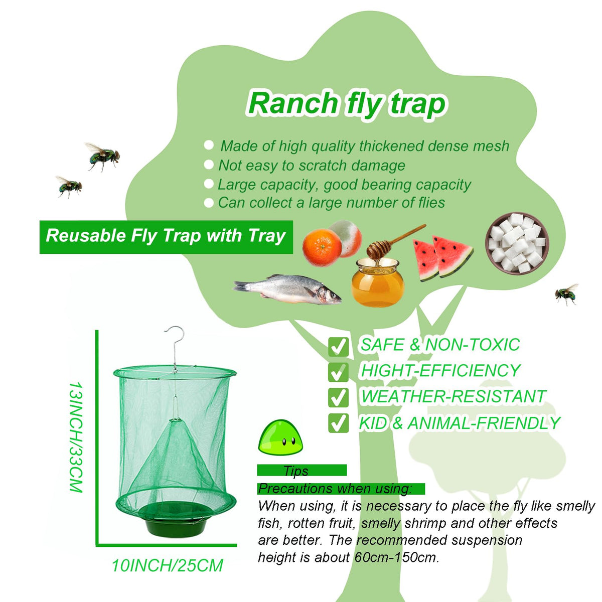 Generic Ranch Fly Trap bait pot demonstrates how to add bait for attraction.