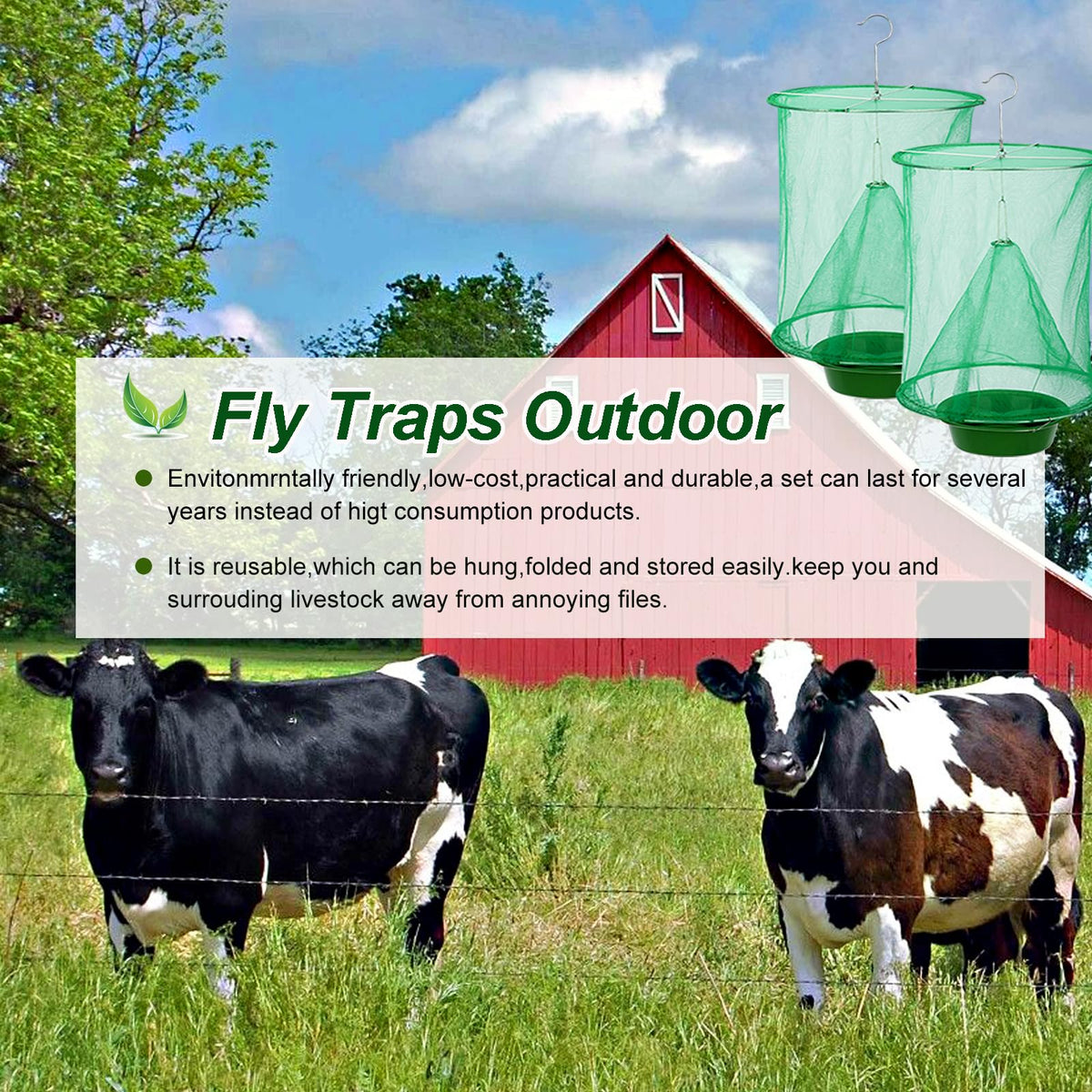 Generic Ranch Fly Traps in yard setting for family-safe operation
