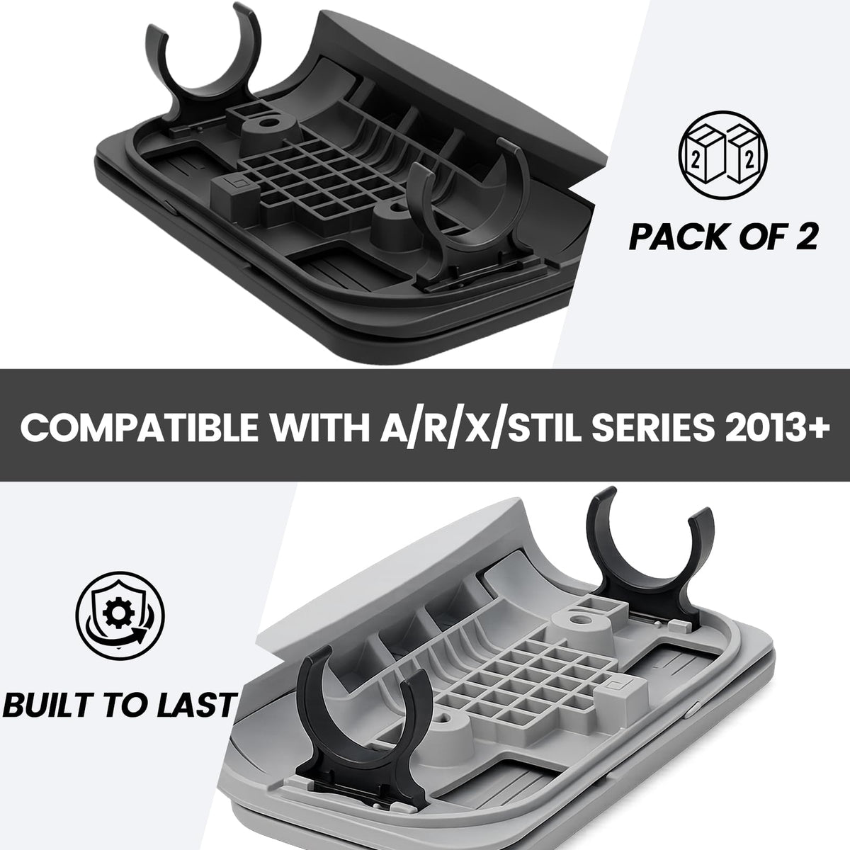 Generic headrest clip for Bullfrog X-series showing durable PLA construction against sun damage.