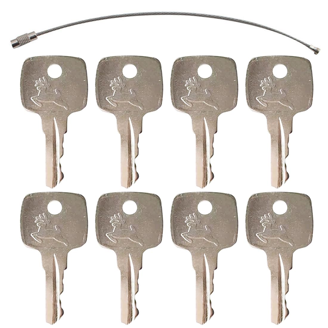 Generic replacement ignition key AR51481 close-up showing durable metal construction.