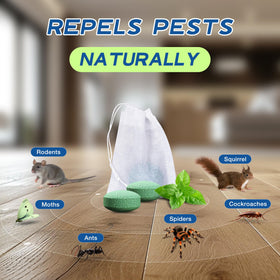 Generic Rodent Repellent pouch emits minty scent to deter rodents effectively.
