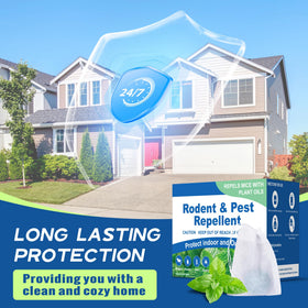 Generic Rodent Repellent pouch placed in storage areas for ongoing deterrence.