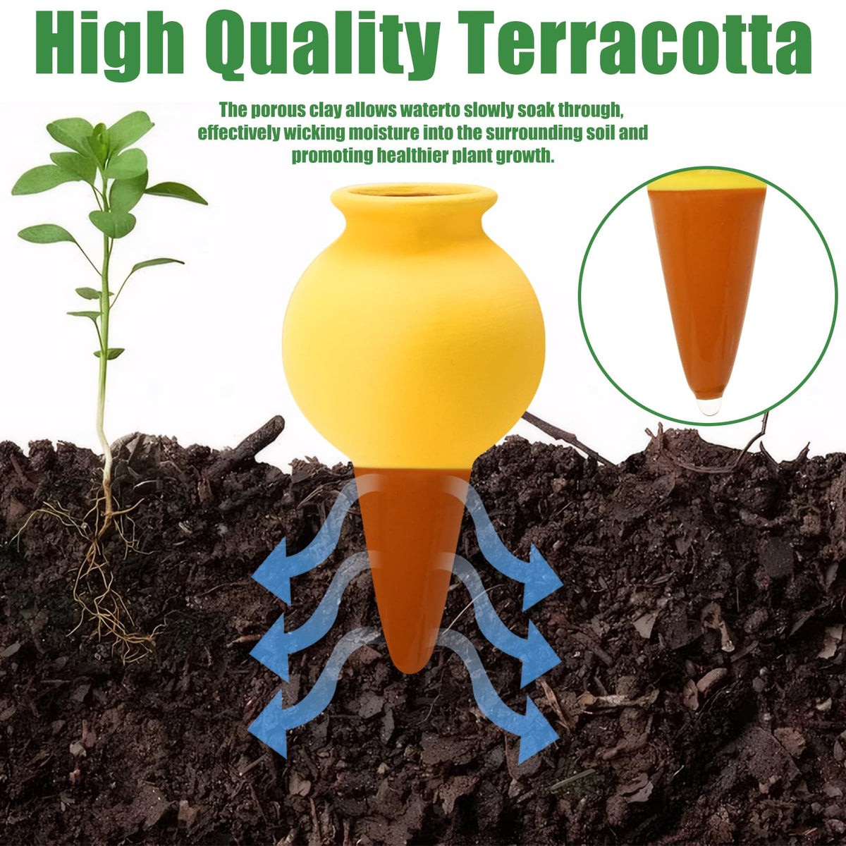 Generic root-delivery spike provides slow, direct watering to plant roots