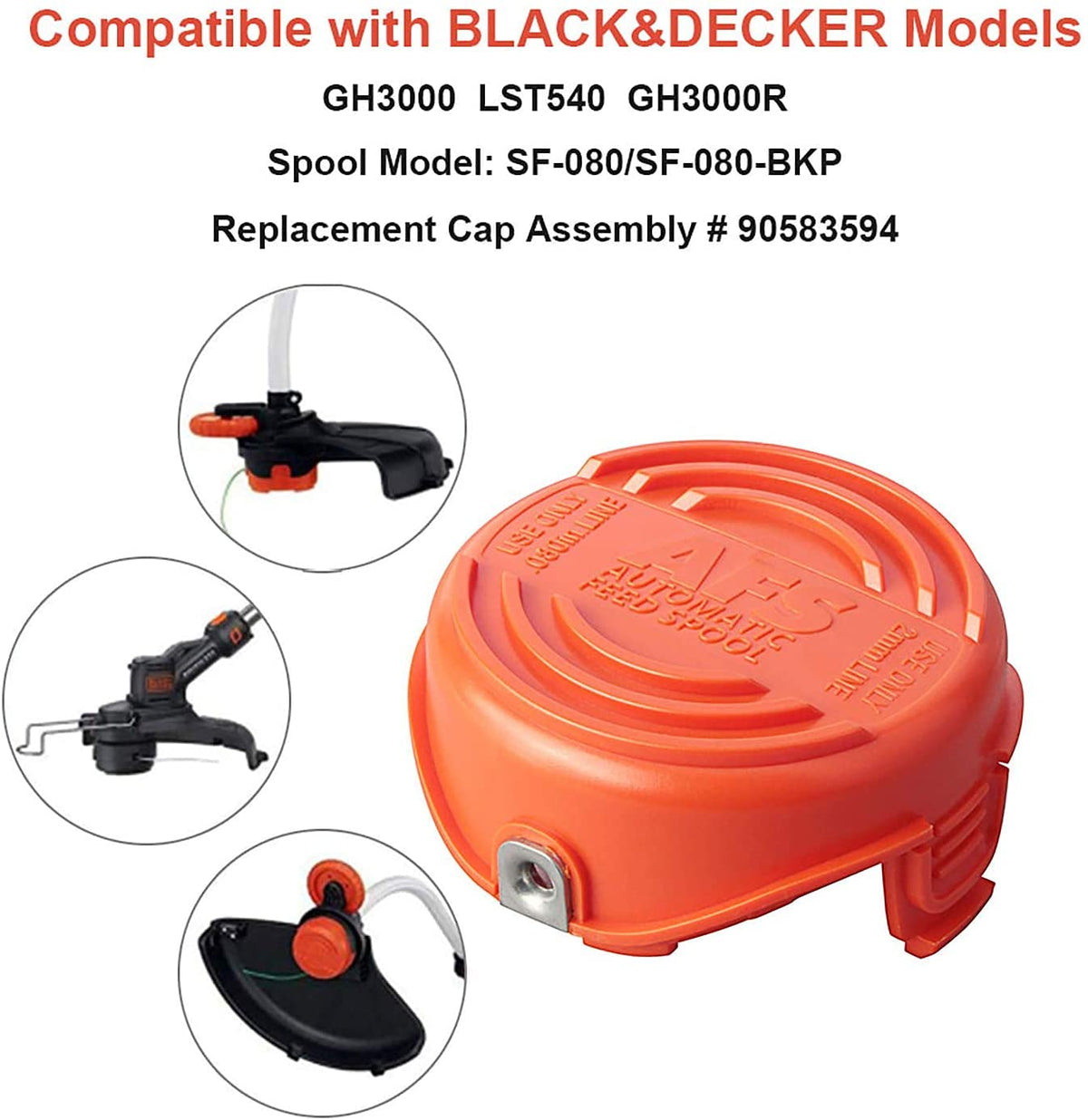Generic SF-080 spool with cap demonstrates quick auto-feed compatibility