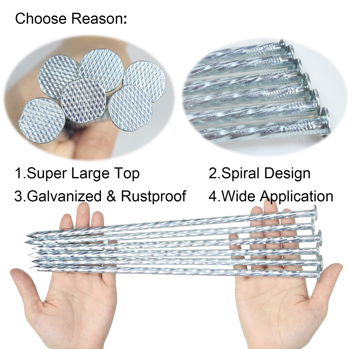 Generic silver galvanized stake close-up highlighting rustproof metal and visibility