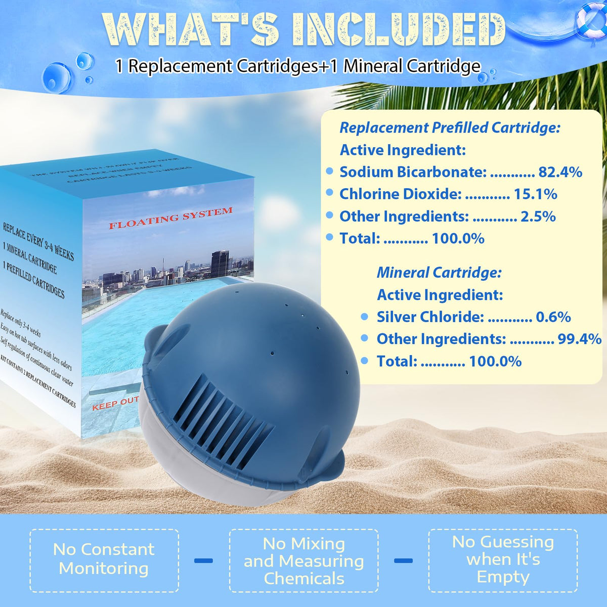 Generic spa water appears crystal-clear after treatment.