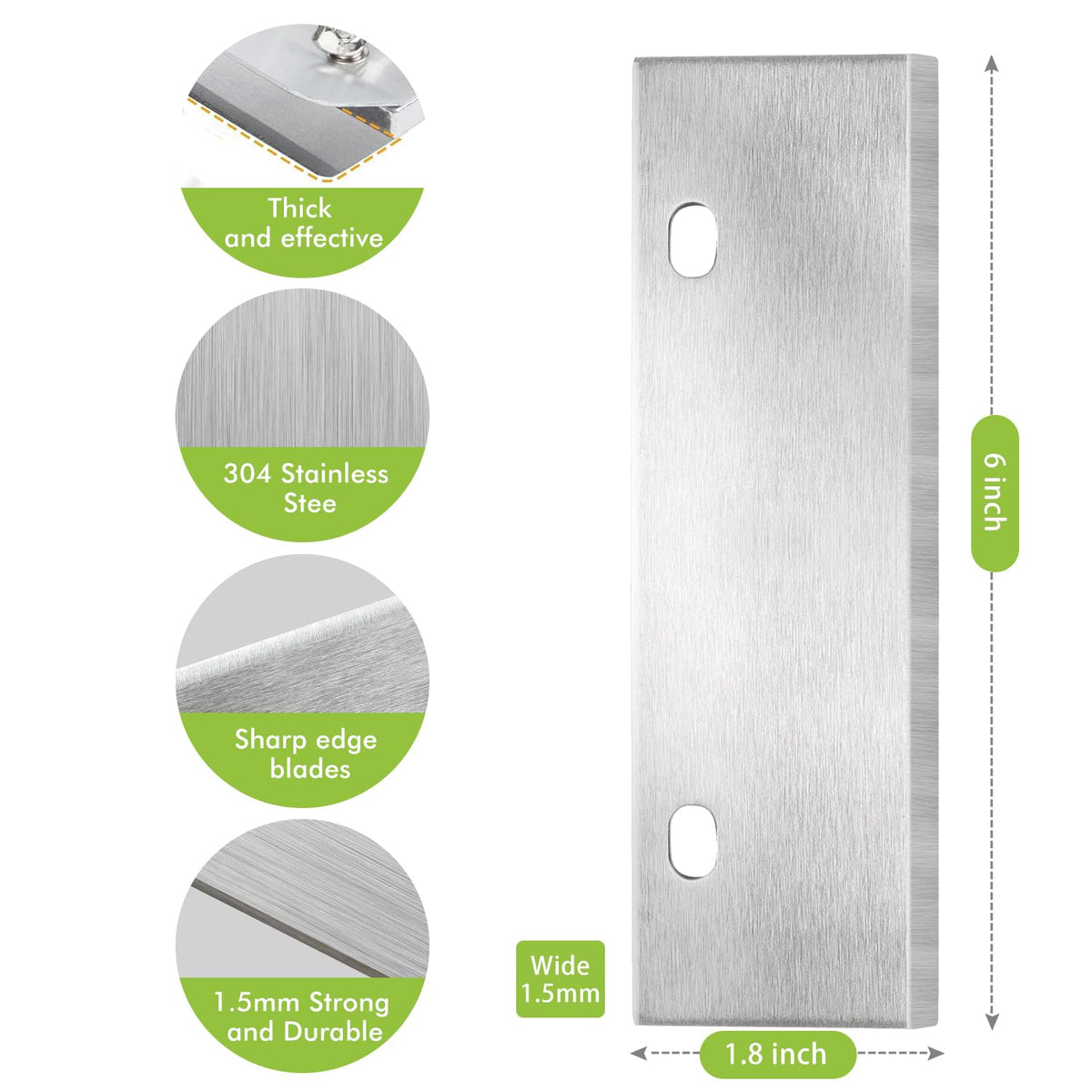 Generic stainless steel grill scraper blades replacement for quick, durable cleanup of barbecue grime