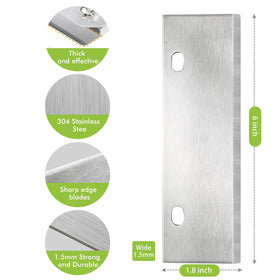 Generic stainless steel grill scraper blades replacement for quick, durable cleanup of barbecue grime