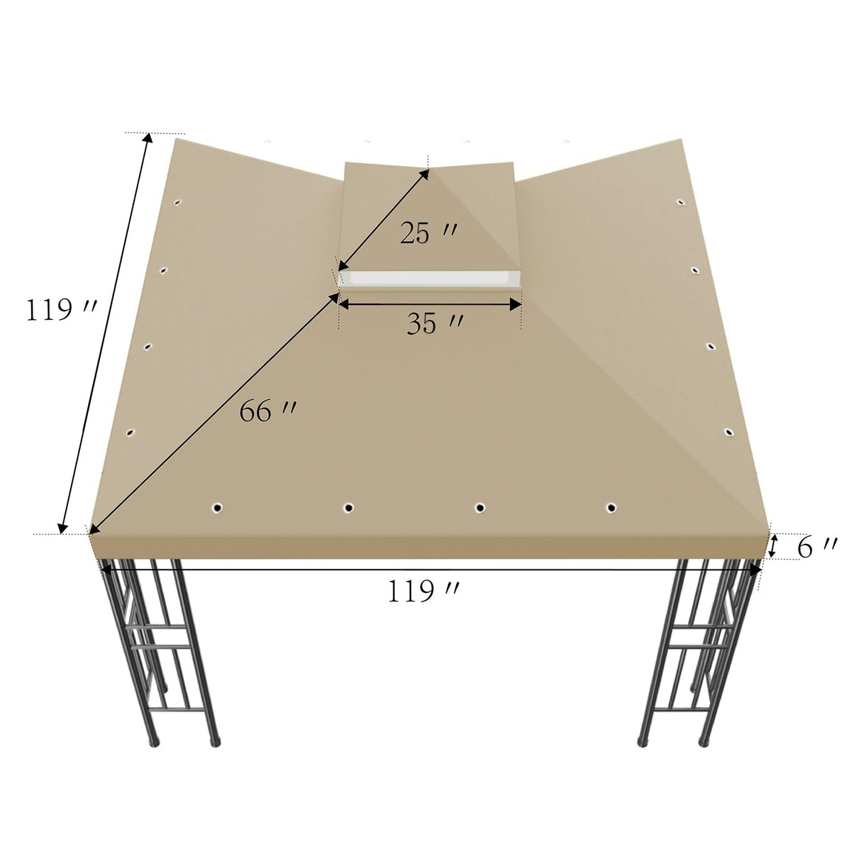 Generic Sumfaller beige color canopy top for a neutral outdoor look