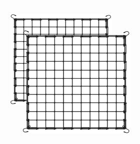 Generic 6x6ft elastic trellis net supports climbing vines in the garden.