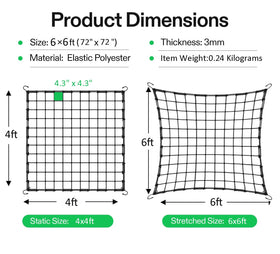Generic trellis net close-up reveals elastic thread detail for durability.