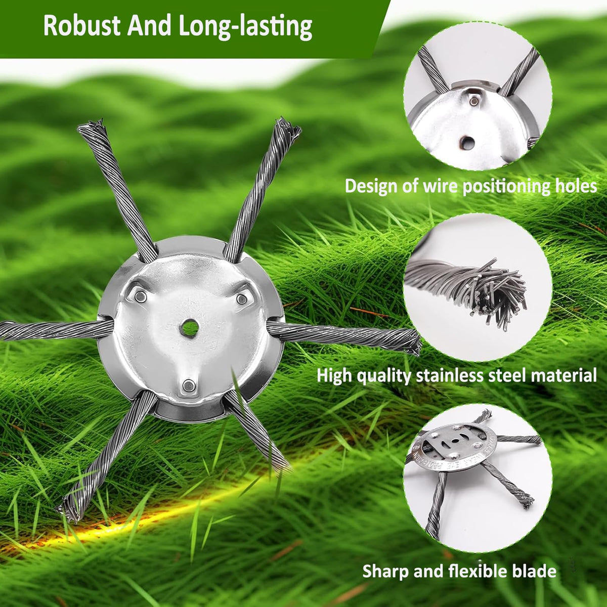 Generic trimmer head top-bolt mount compatibility image highlights easy installation