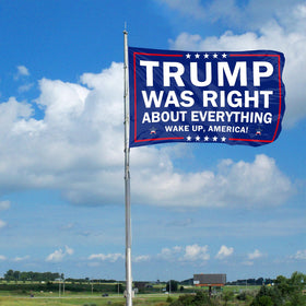 Generic Trump Was Right banner brass grommets closeup for outdoor hanging