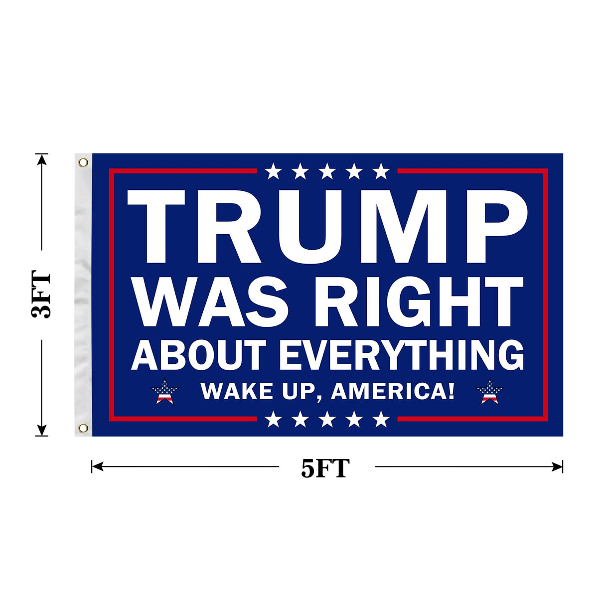 Generic Trump Was Right banner full view flag showing navy white red colors