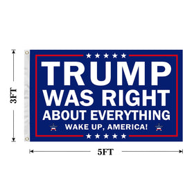 Generic Trump Was Right banner full view flag showing navy white red colors