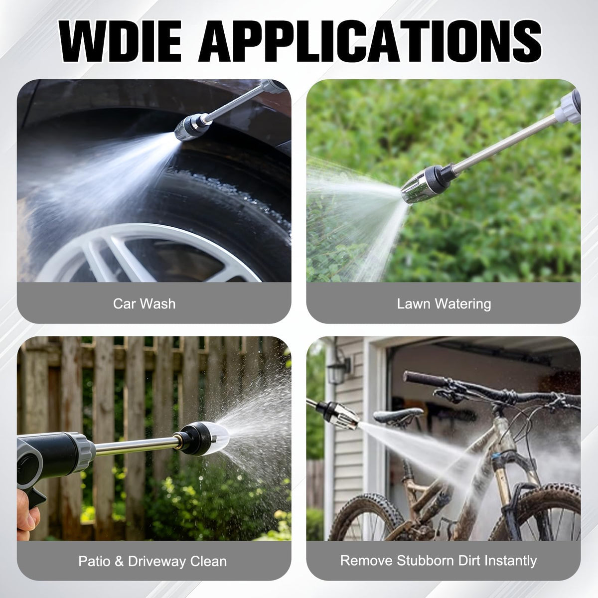 Generic Turn Hose Durable Electroplated Finish resists weather and corrosion for outdoor use.