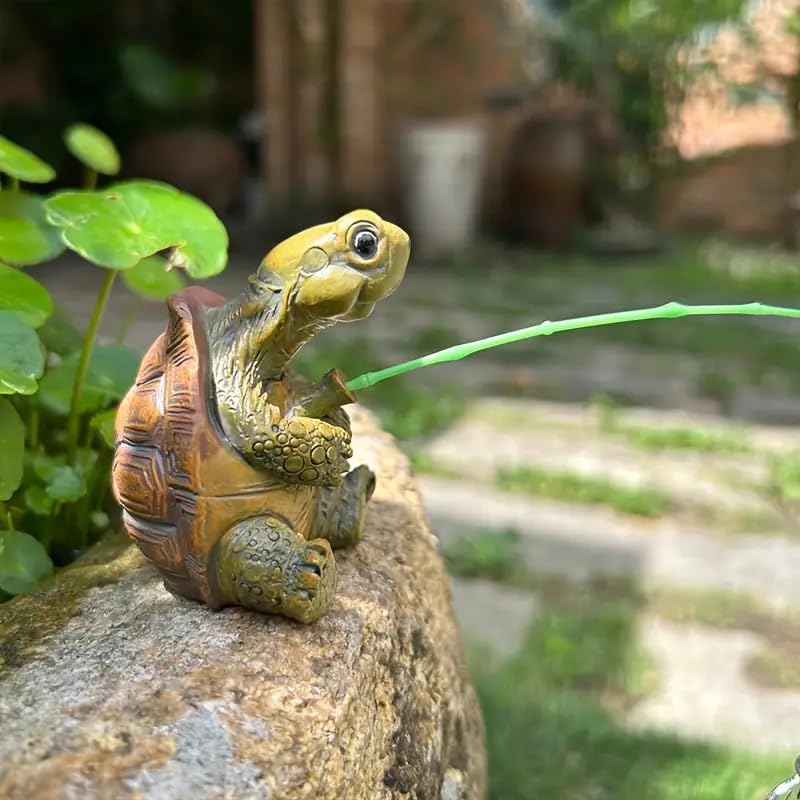 Generic turtle sculpture for outdoor patios brings playful charm.