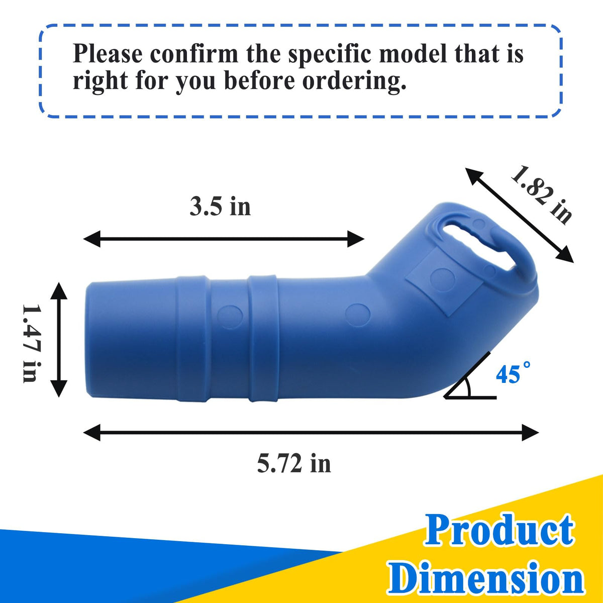 Generic twist-lock elbow replacement part ensures easy fit for MX6/MX8 cleaners