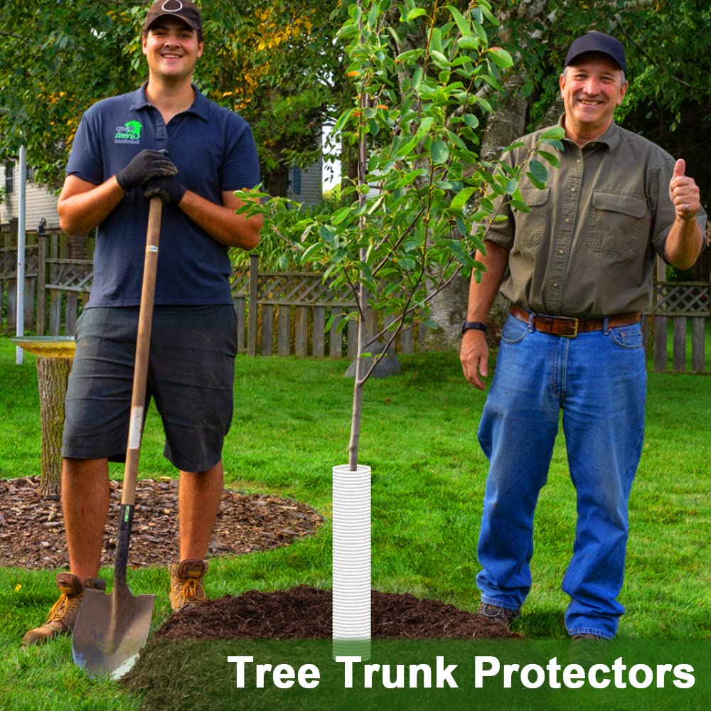 Generic two-pack tree trunk guards ready to protect multiple saplings.