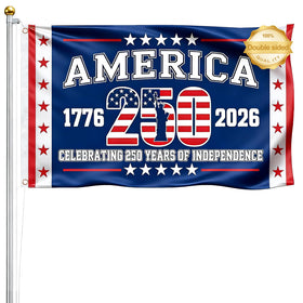 Generic USA 250th Anniversary flag with double-sided print for outdoor display.