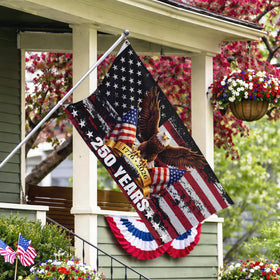 Generic 250th Anniversary USA Flag back view with double-sided print.