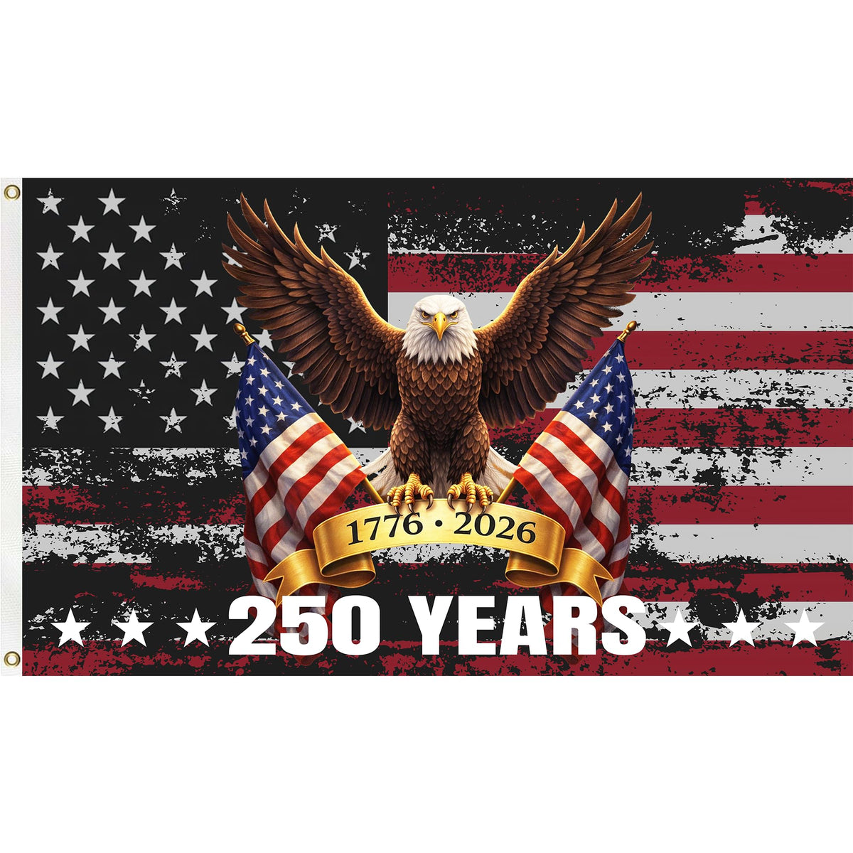 Generic 250th Anniversary USA Flag front view with UV protection for outdoor display.