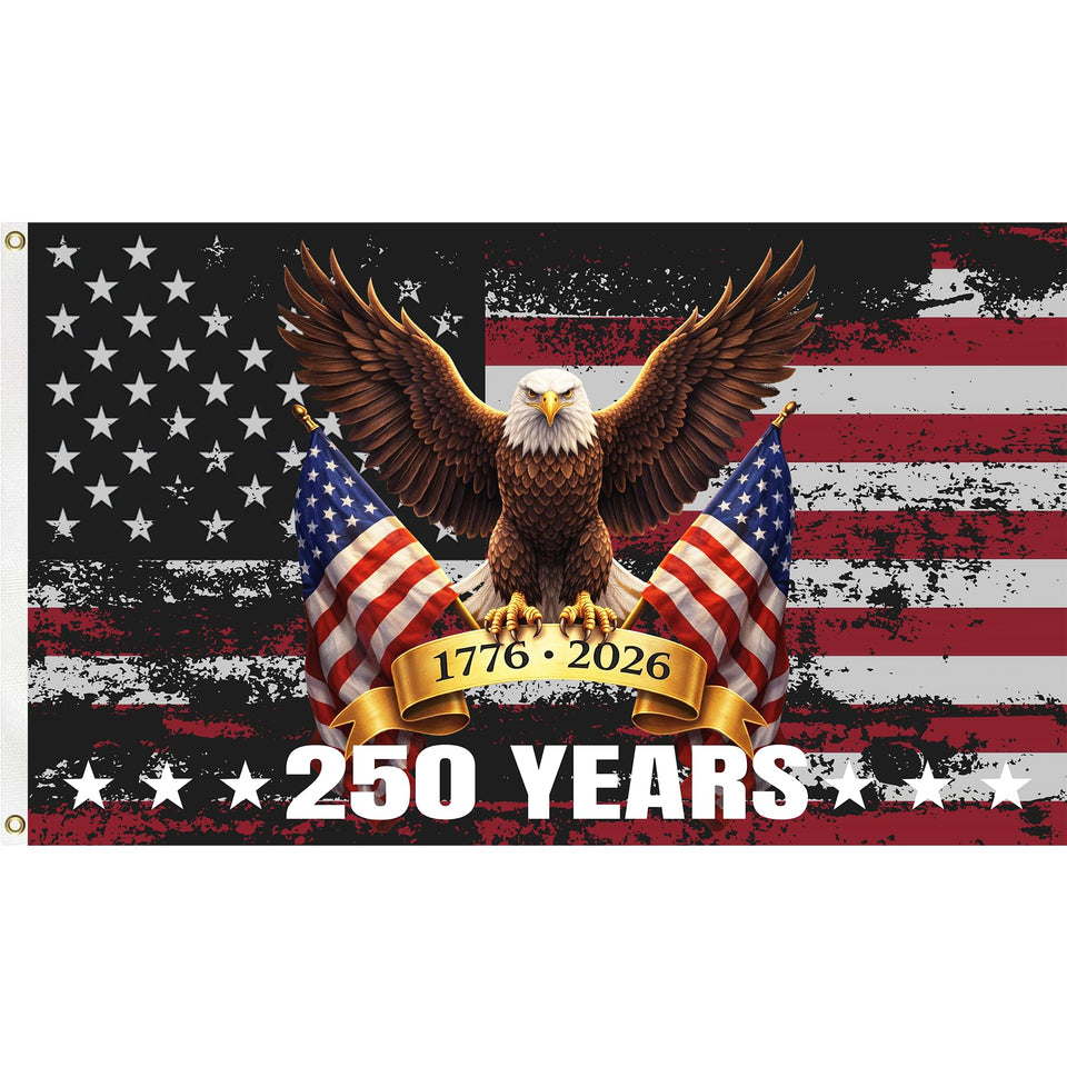 Generic 250th Anniversary USA Flag front view with UV protection for outdoor display.