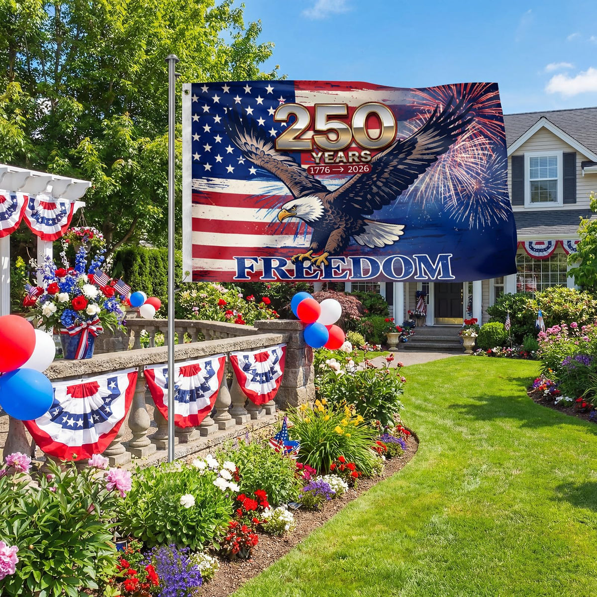 Generic vintage patriotic decor flag 3x5 for timeless home styling.