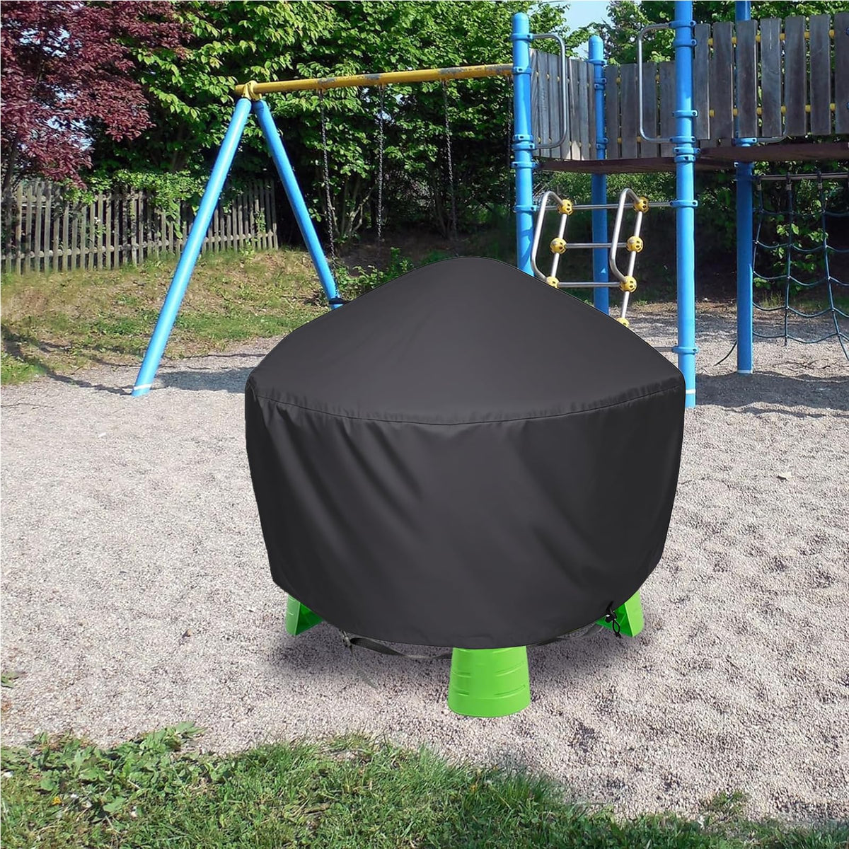 Generic water table cover outdoors with UV protection for sunny conditions