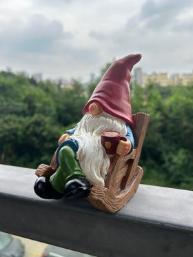 Generic weather-resistant gnome endures outdoor conditions while remaining charming.