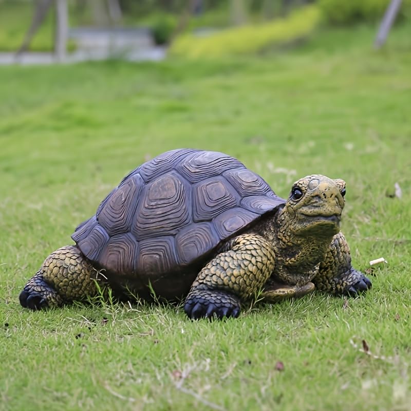 Generic weather-resistant turtle statue front view with lifelike shell details for outdoor decor.