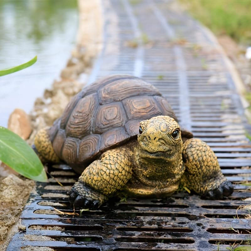 Generic turtle statue side view highlighting craftsmanship for garden accents.