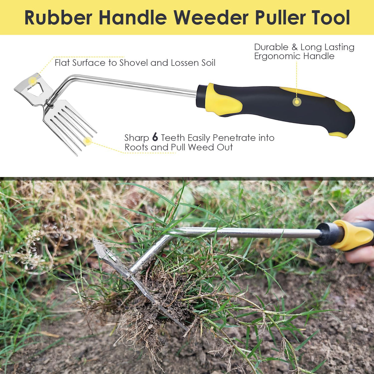 Generic Weed Puller V-shape weeder eases stubborn weeds in beds and borders.